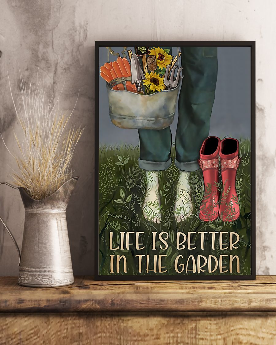 Garden Life Is Better Vertical Canvas And Poster | Wall Decor Visual Art