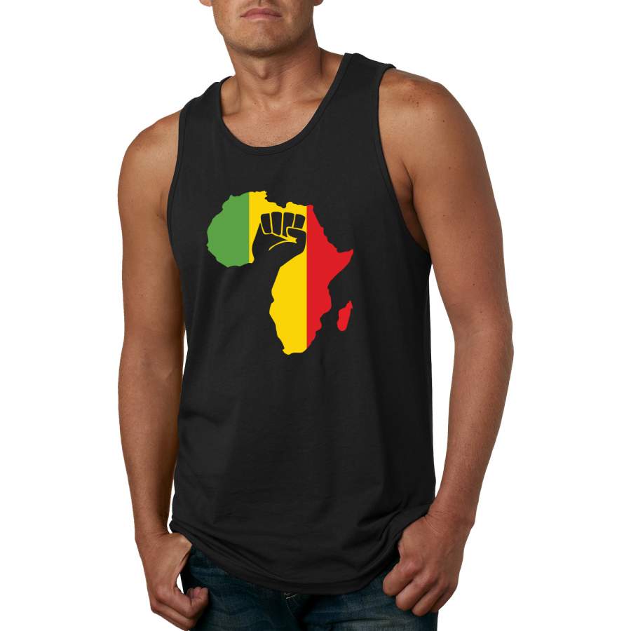 Love Africa Pride Map Black Power Fist Freedom Black History Month Gift Black Pride Graphic Tank Top