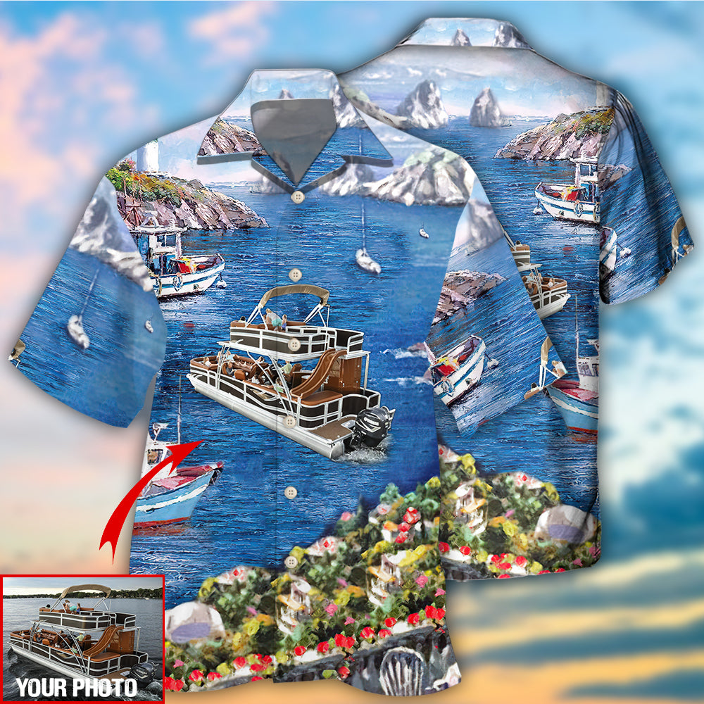 Pontoon Beautiful Landscape Custom Photo Hawaii Shirt Ha45406