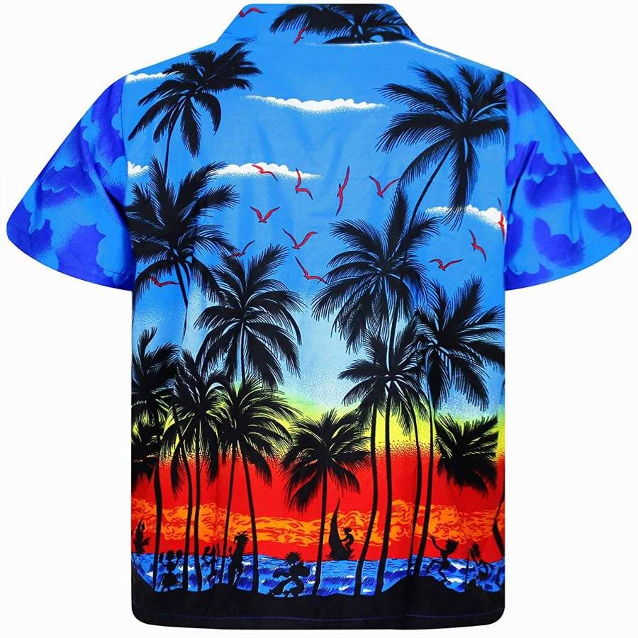 Beach Palm Multi Colors Funky Hawaii Aloha Shirts Ha16028