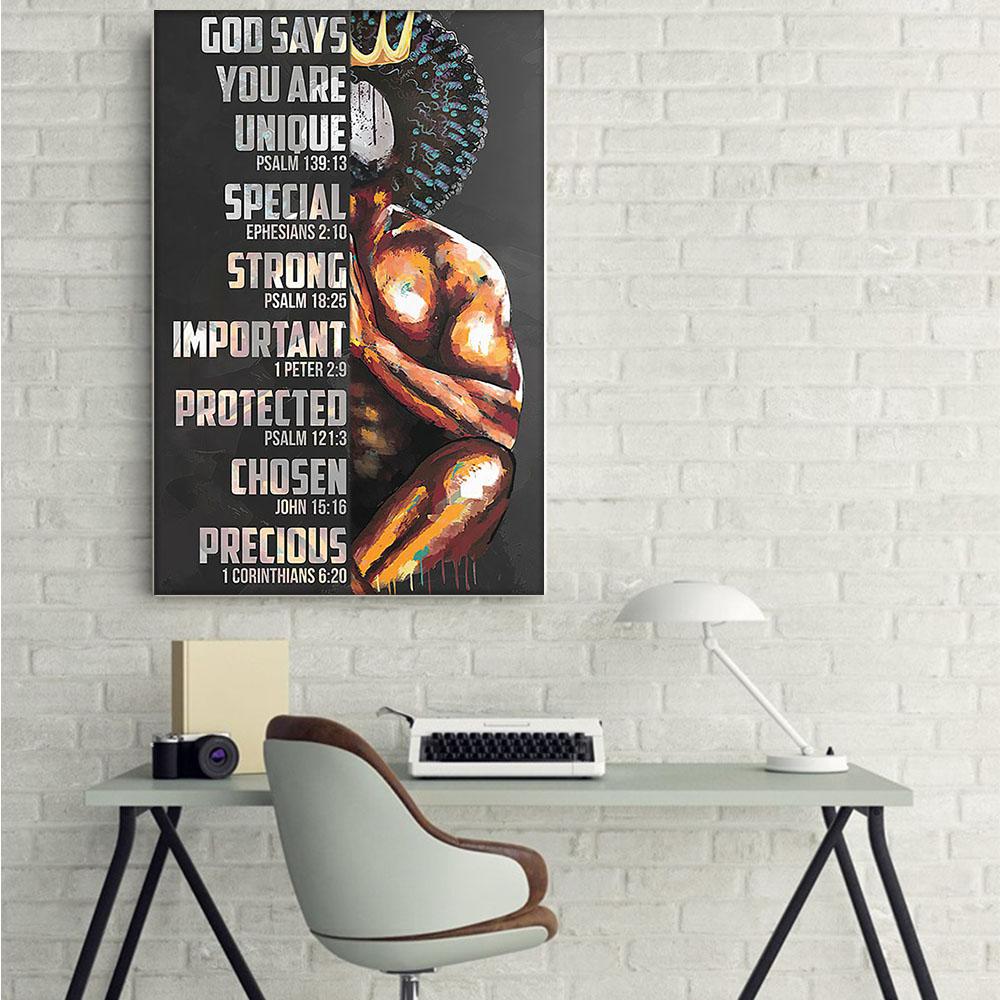 West Africa Best Canvas Prints Unique Afro Poster Black Woman Illustration African King Pretty Wall Art Designs