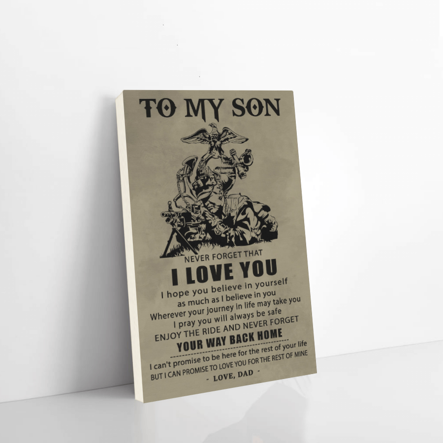 soldier canvas dad to son never forget that i love you