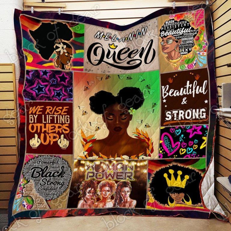 Black Queens Strong & Beautiful Quilt Blanket