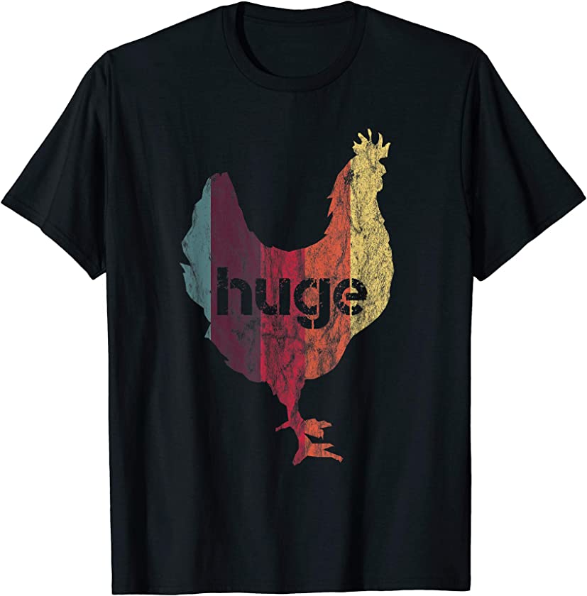 Vintage Huge Chicken Shirt Fun Adult Humor Gift Cock Farmer