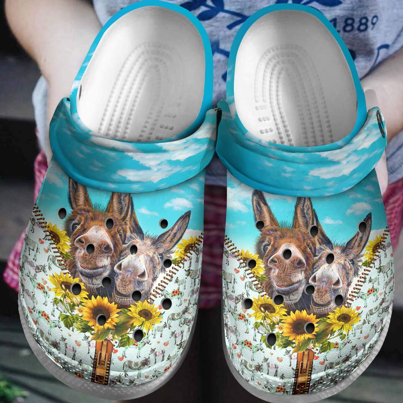 Donkey Personalized Clog, Custom Name, Text, Color, Number Fashion Style For Women, Men, Kid, Print 3D Happy Friends