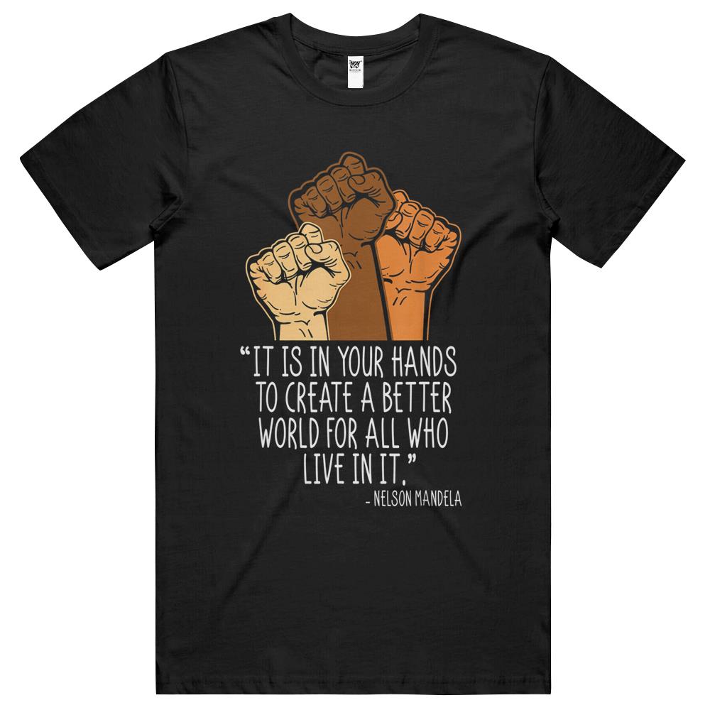 Your Hands Create Better World Black History Month Melanin T Shirts