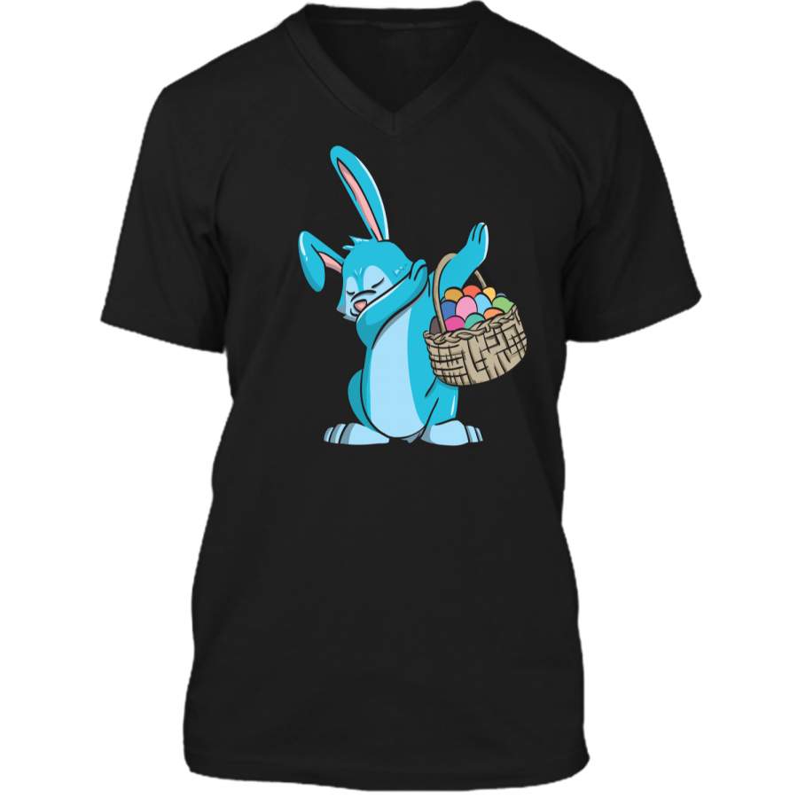 Easter Bunny Dab shirt – Boys Easter t-shirt Mens Printed V-Neck T