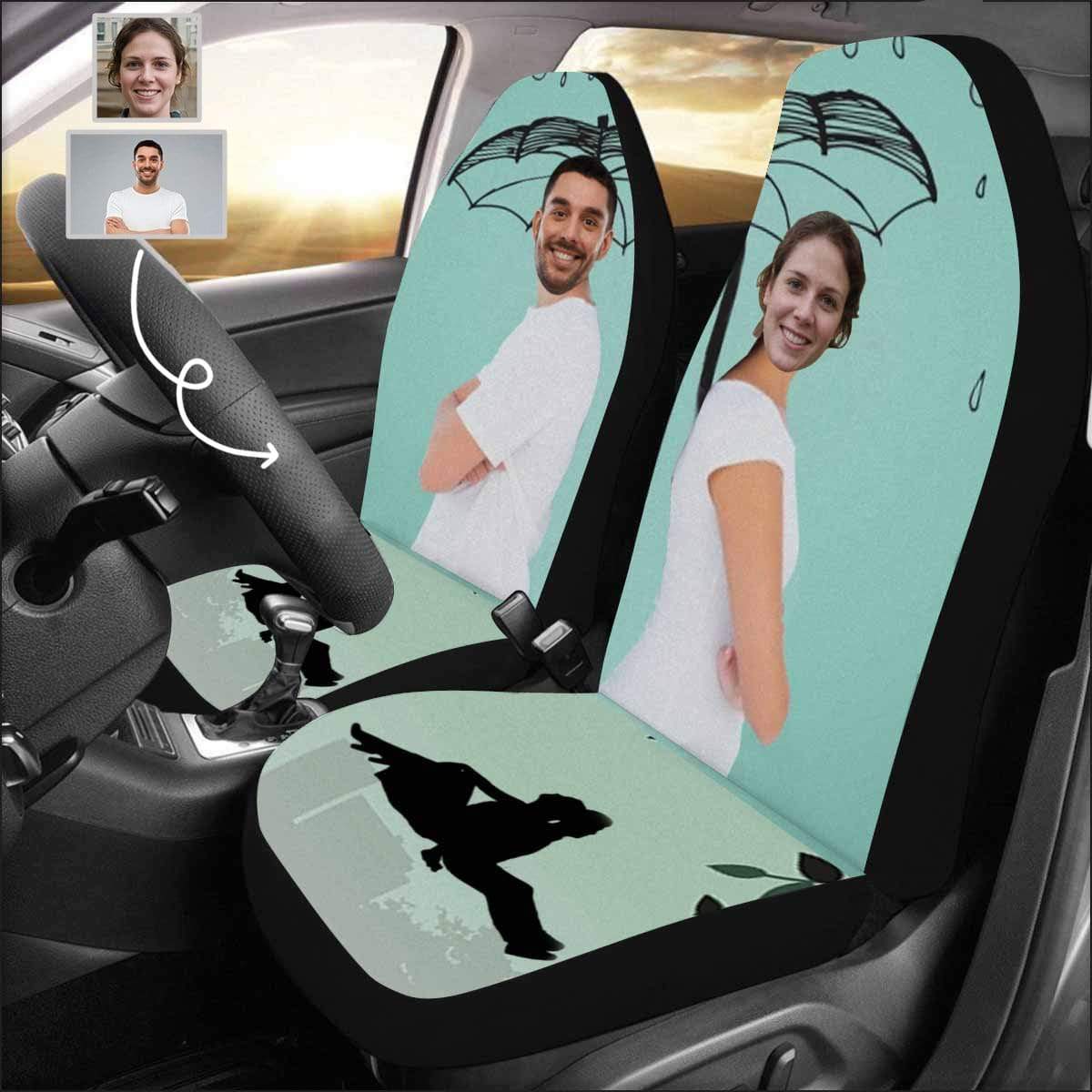 Custom Face Back To Back Car Seat Covers (Set Of 2)