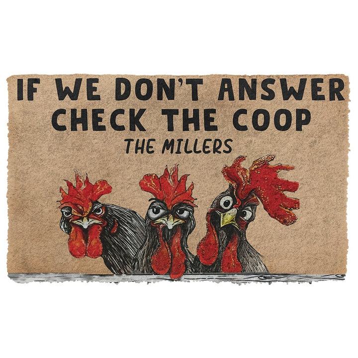 Waybackapparel Check The Chicken Coop Custom Name 3D Doormat