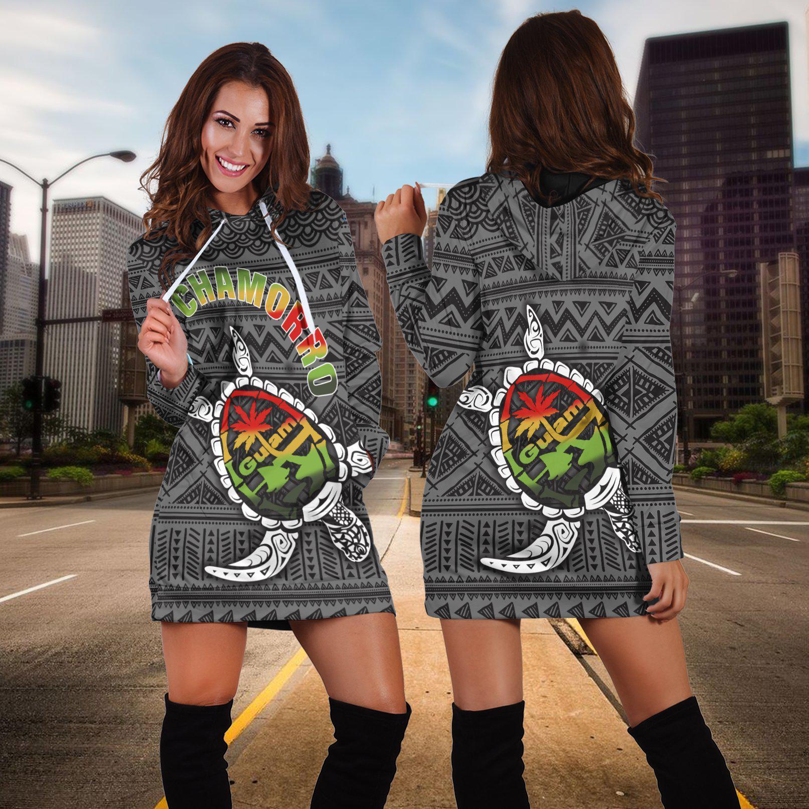 Turtle Guam Seal Chamorro Hoodie Dress