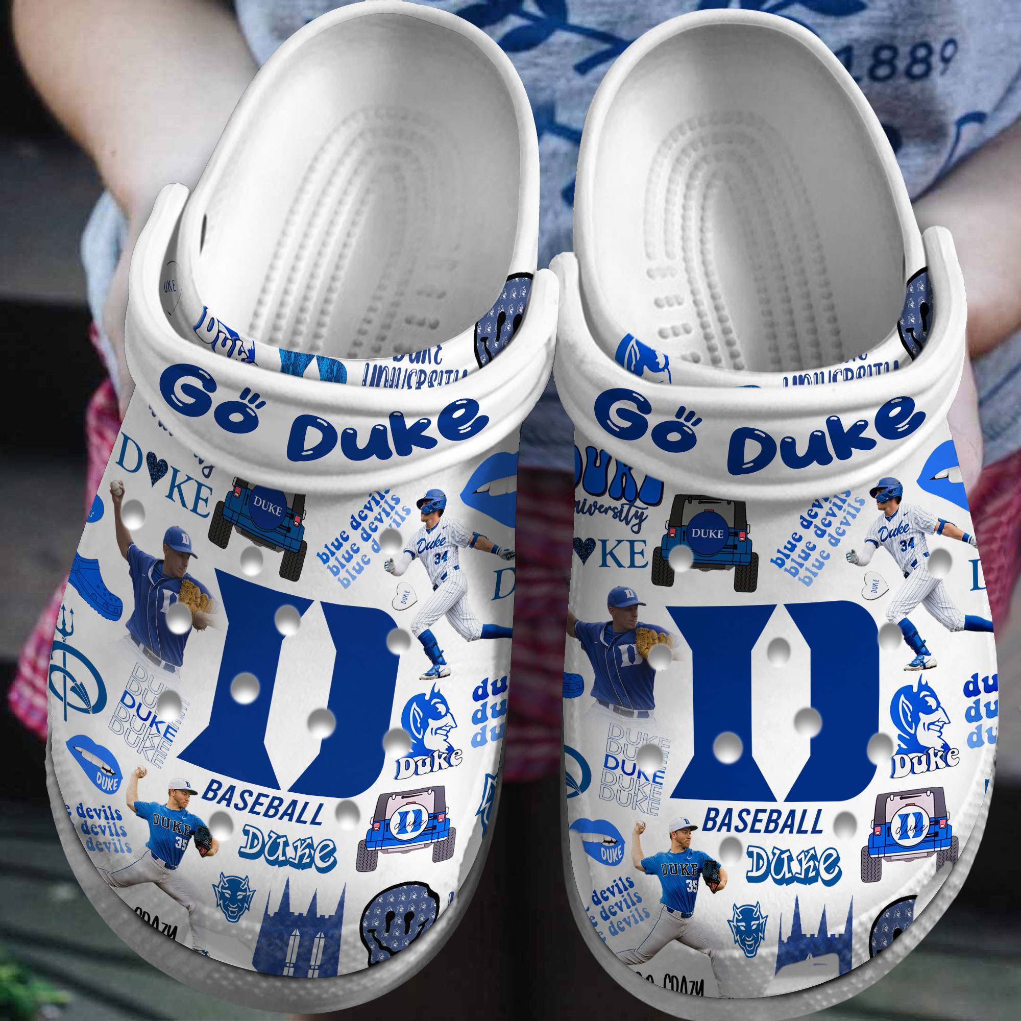 Premium Duke Blue Devils NCAA Sport Crocs Crocband Clogs Shoes Comfortable For Men Women and Kids 2