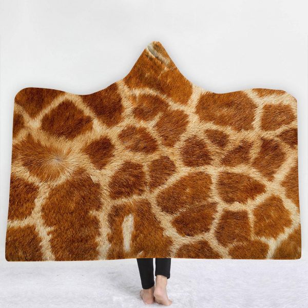 Animal Hooded Blankets – Animal Series Deer Skin Stripe Fleece Hooded Blanket