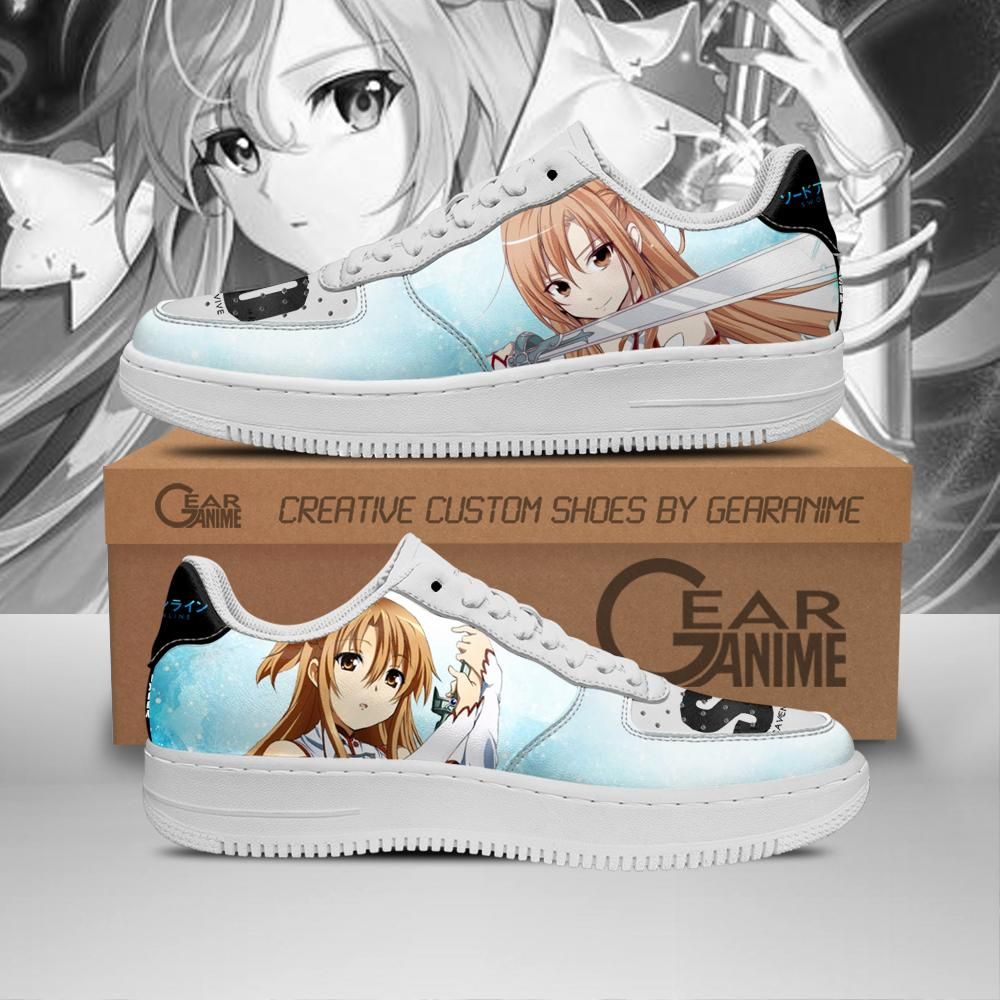 Sao Asuna Yuuki Sword Art Online Air Force Shoes Sneakers Custom Anime