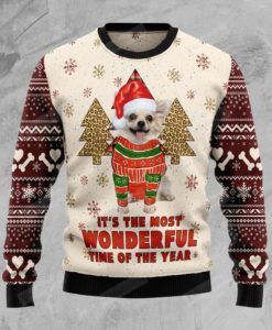 Chihuahua The Most Beautiful Time Ugly Christmas Sweater, All Over Print Sweatshirt