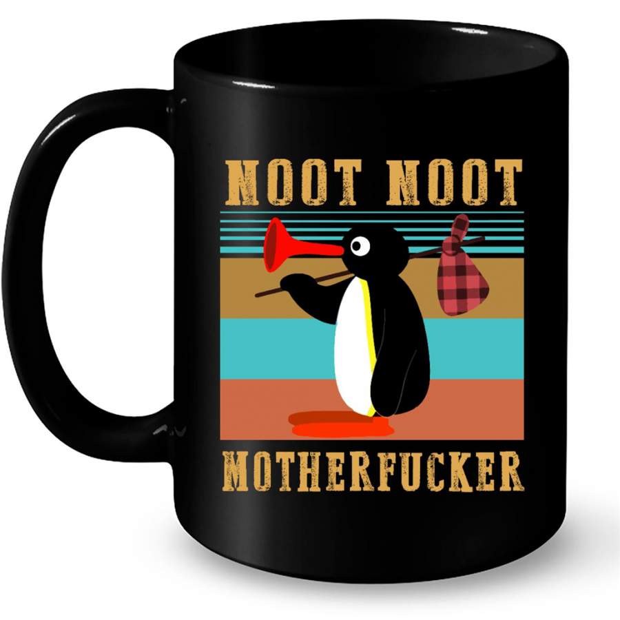 Pingu Noot Noot Motherfuckers, Classic Vintage B – Full-Wrap Coffee Black Mug