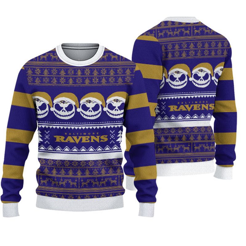 Baltimore Ravens Crewneck Sweatshirt Jack Skellington