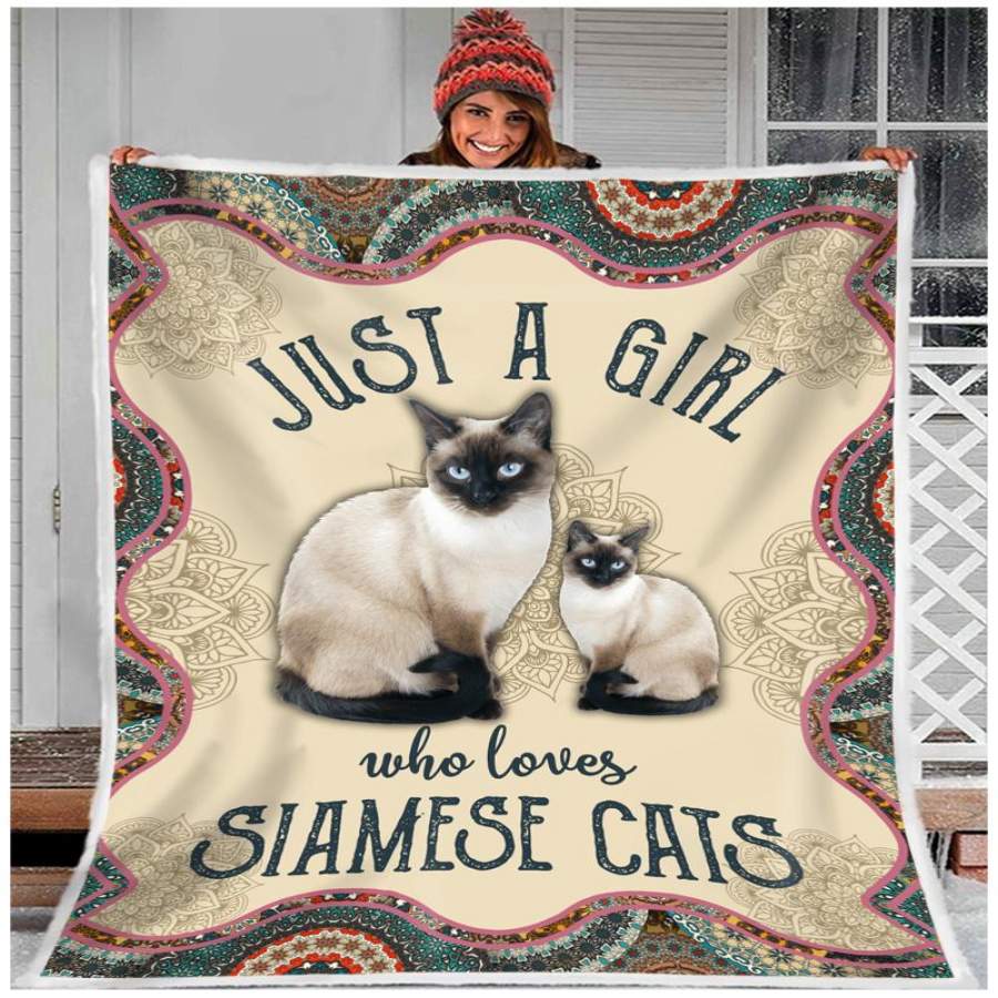 ZALOOO Just A Girl Who Loves Siamese Cats Blanket