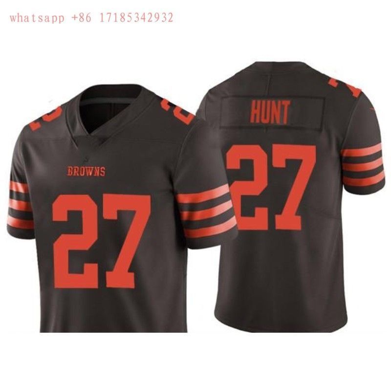 Cleveland Browns Kareem Hunt #27 NFL 2020 Brown Jersey Jersey