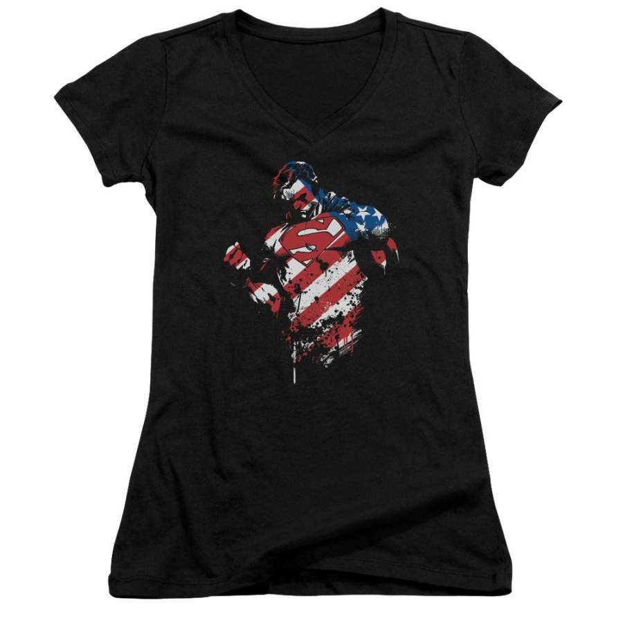 Superman The American Way Juniors V-Neck T-Shirt
