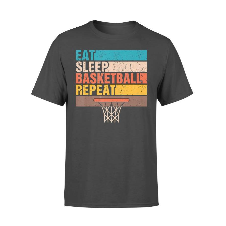 Funny Basketball shirt Vintage Design Eat Sleep Basketball Repeat Basketball Gifts – Standard T-shirt