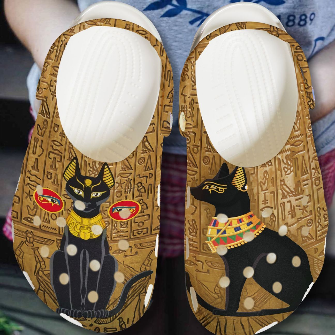 Egypt Cat Personalized Clog, Custom Name, Text, Color, Number Fashion Style For Women, Men, Kid, Print 3D The Mysterious Egypt Cat