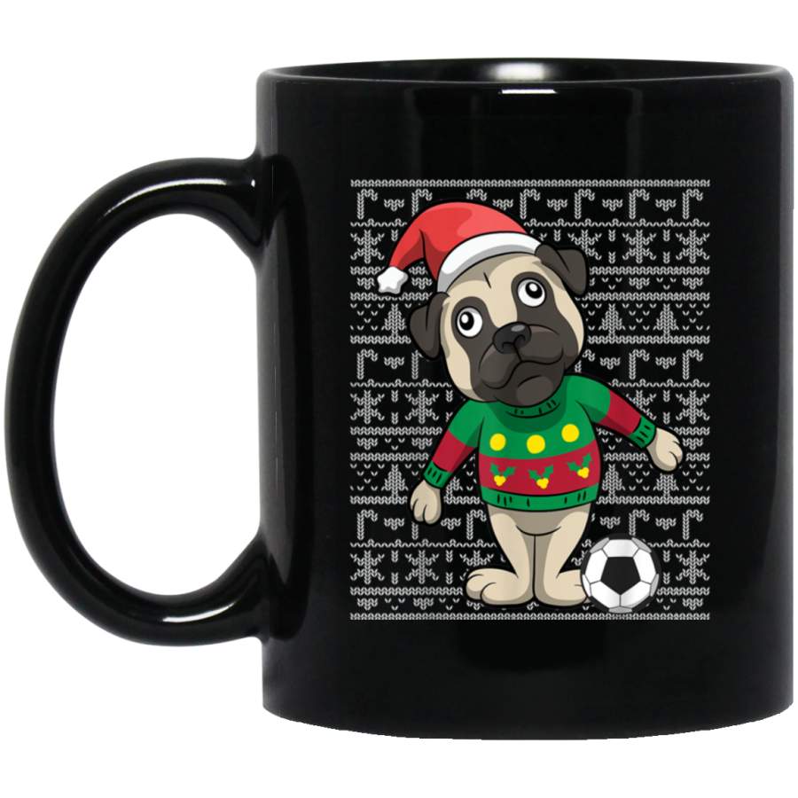 Ugly Christmas Pug Soccer Gift 11 oz 15 oz Mug