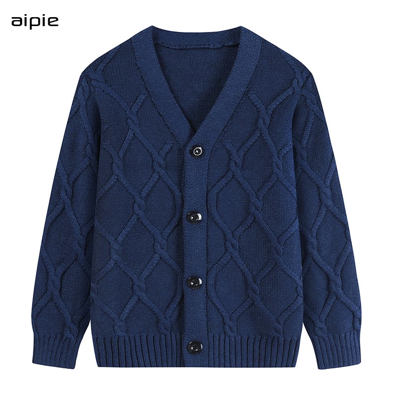 Thick Children’s Sweaters cotton knit Boys Sweaters Solid color Single Breasted long-sleeved Kids Outerwear clothing alx