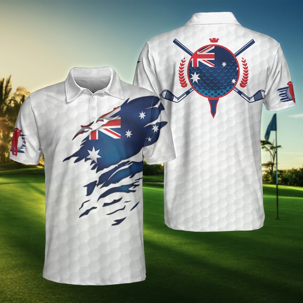 Australia Flag Golfer Polo Shirt For Men And Women