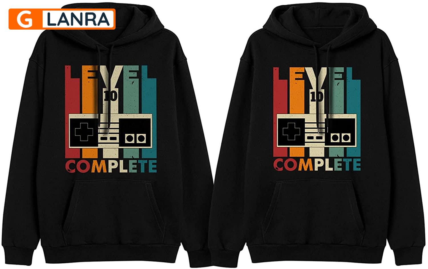 Level 10 Complete Hoodie, Gaming Couple Hoodie, Video Game Hoodie, Matching Couple Hoodie, Husband Wife Hoodie, Unisex Sweater, Sweatshirt