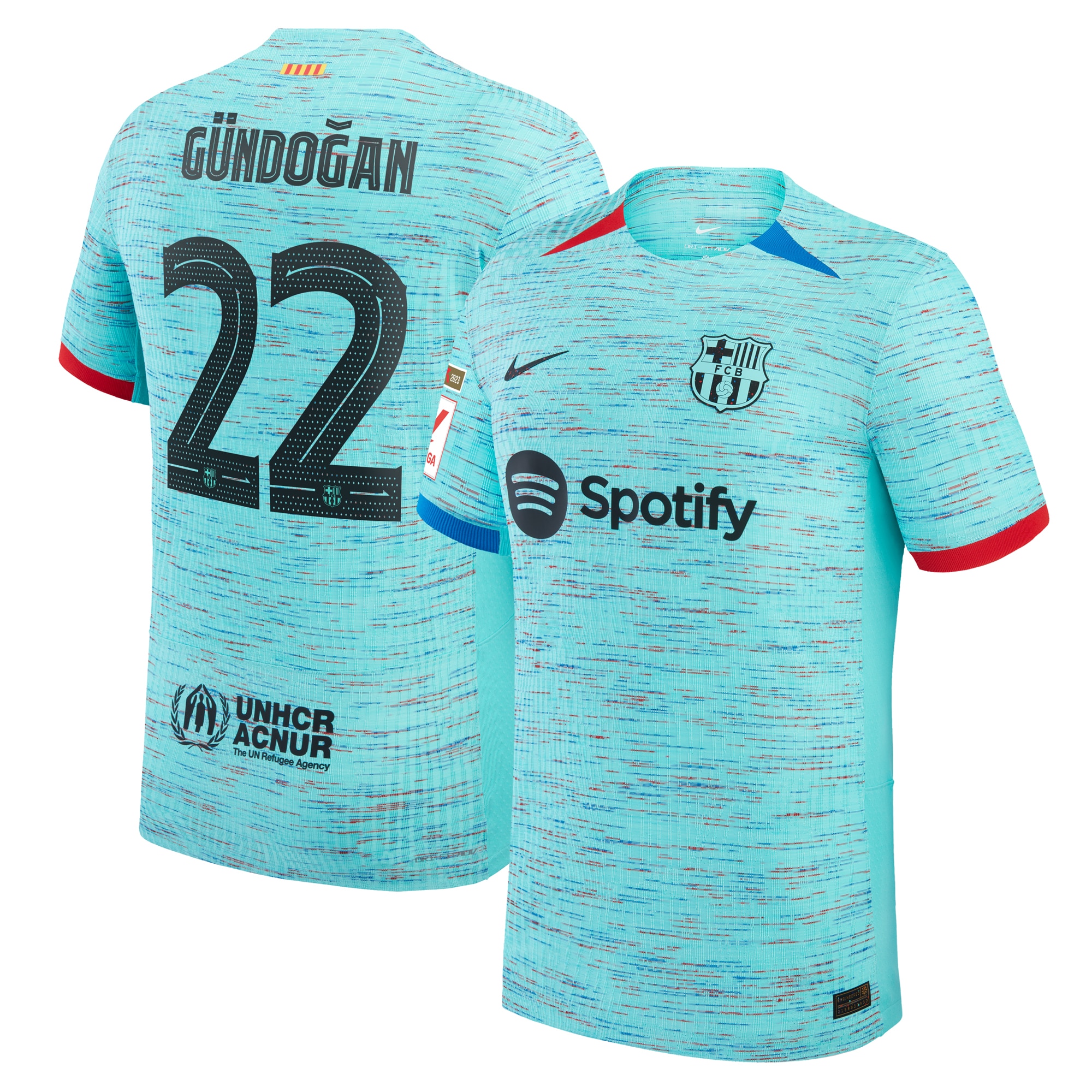 Ilkay Gündogan Barcelona 2023/24 Third Authentic Jersey – Aqua