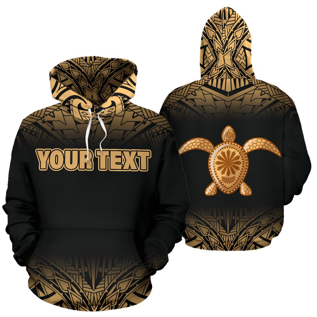 Turtle All Over Custom Personalised Hoodie – Polynesian Gold Fog Style – BN09