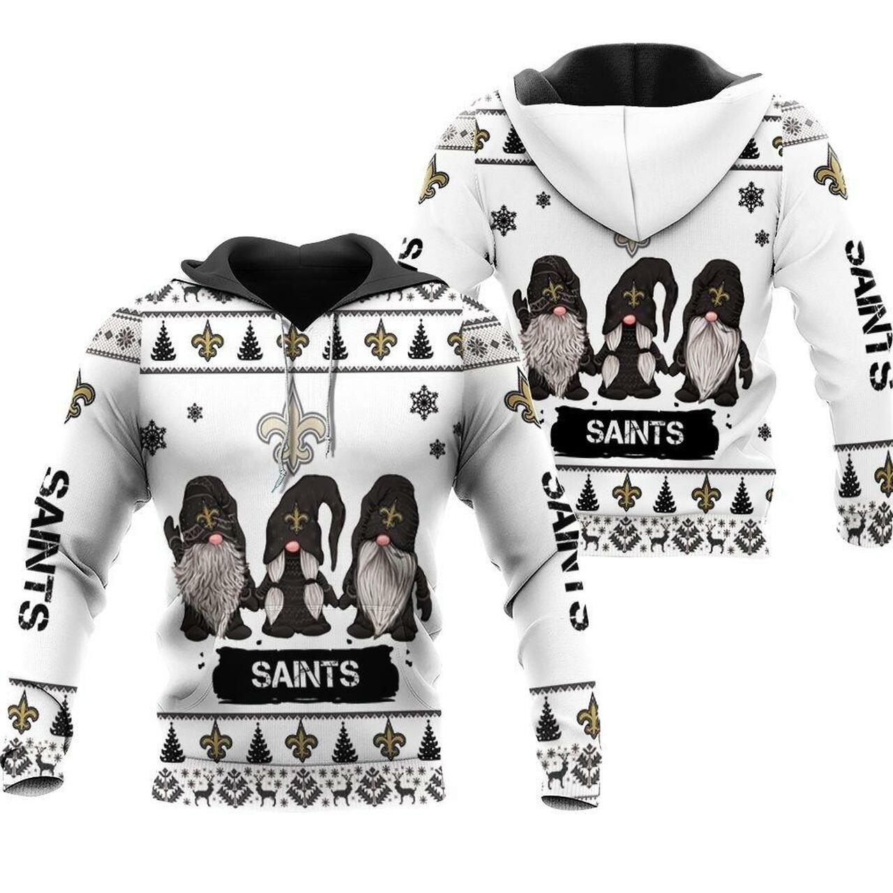 Christmas Gnomes New Orleans Saints Ugly Christmas 3D Printed Sweatshirt 3D 3D Hoodie Sweater Tshirt Hoodie6597