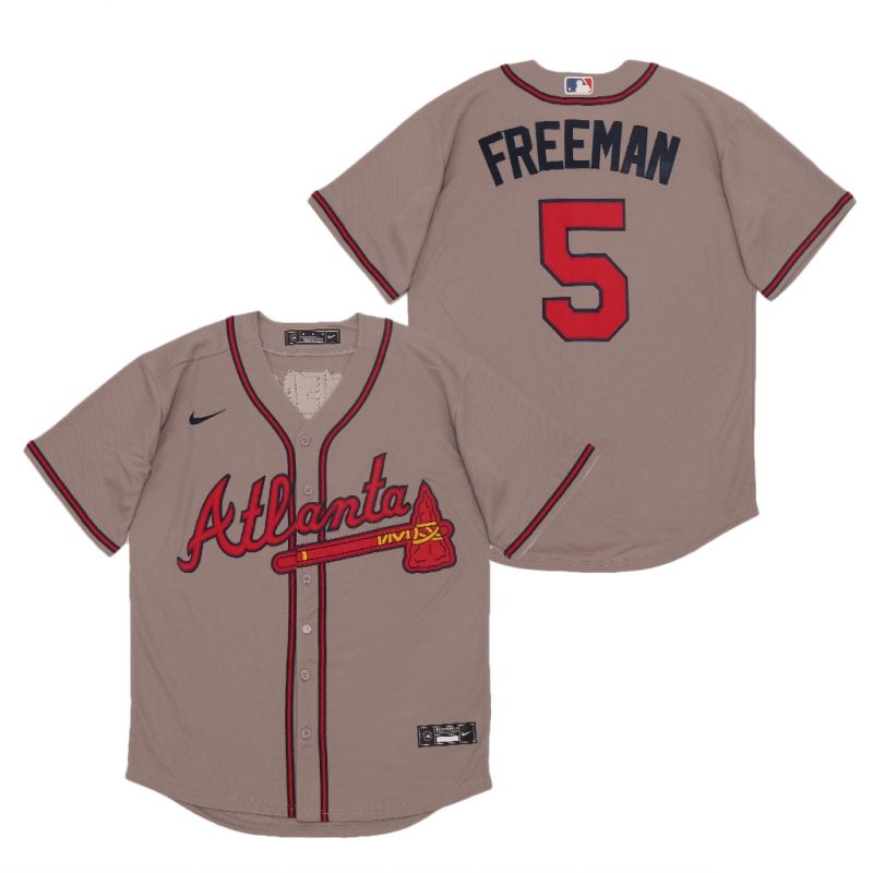 Atlanta Braves Freddie Freeman #5 2020 MLB Grey Jersey