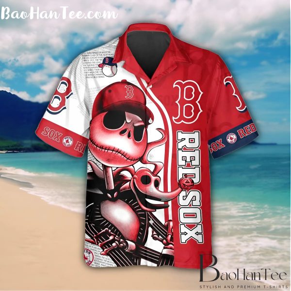 Boston Red Sox Skeleton Style Hawaiian Shirt – Boston Red Sox Aloha Shirts
