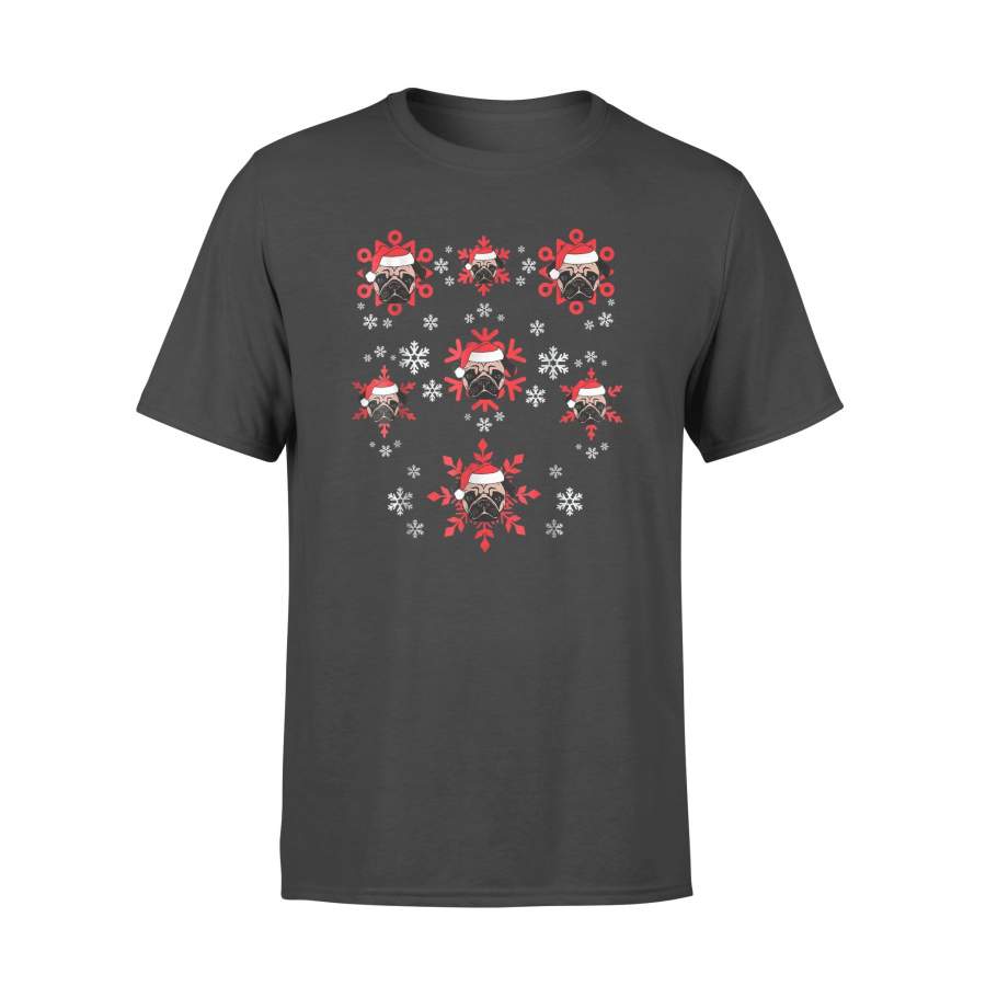 Pugs In Snowflakes   Christmas Dog Animal Santa  T-Shirt