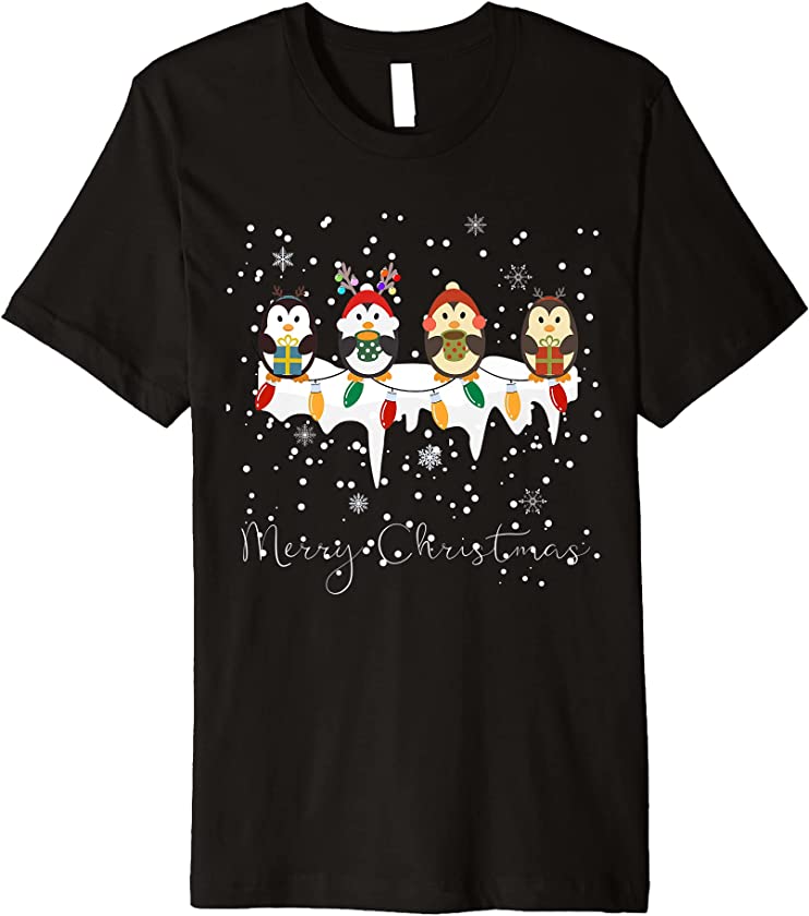 Funny Merry Christmas Penguins Xmas Holidays Premium T-Shirt