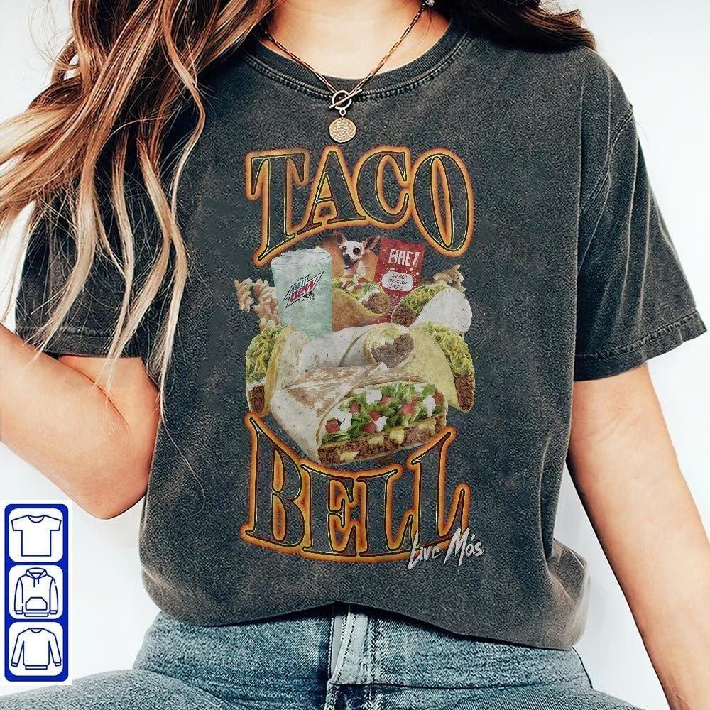 Vintage 90s Taco Bell Shirt Vintage 90s Bootleg Style T shirt Retro Taco Bell Shirt Taco Bell Tee Unisex Oversized T shirt Gift For Her T shirt Sweater Hoodie