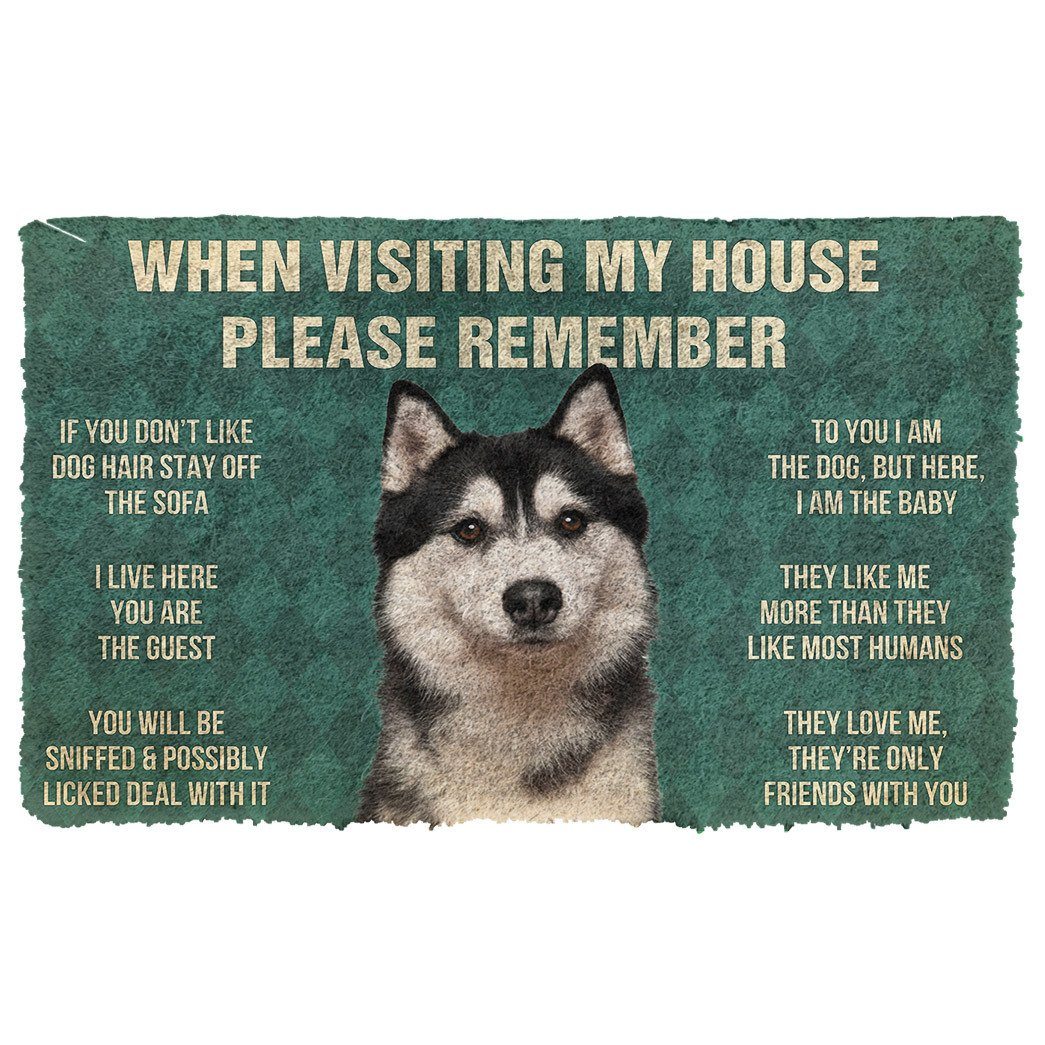 Gearhumans  GearHuman 3D Please Remember Husky Dog’s House Rules Doormat