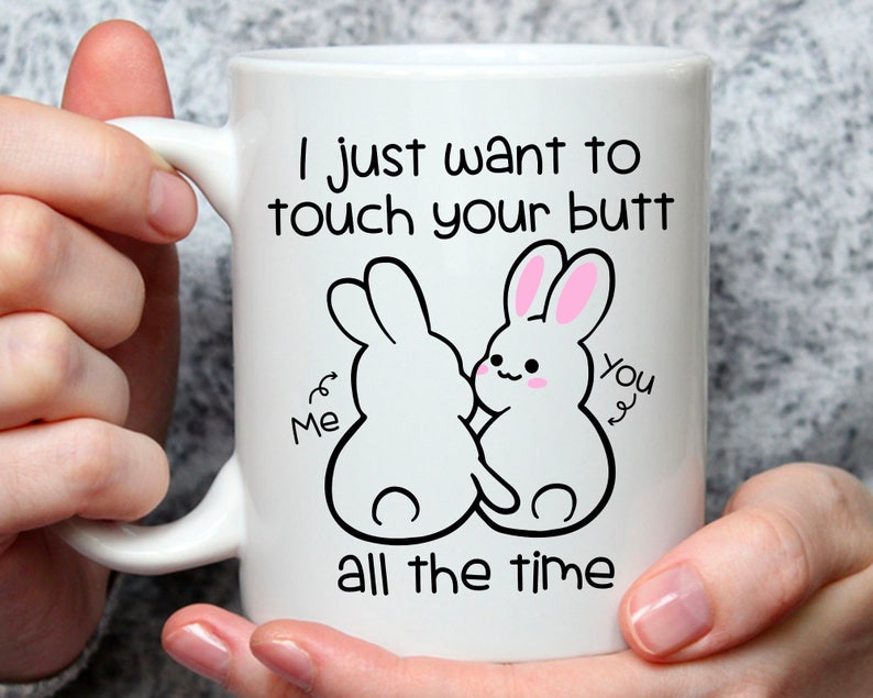 Cute Bunny Funny Coffee Mug For Him, Her, Husband, Wife, Boyfriend, Girlfriend Valentines Day Gift