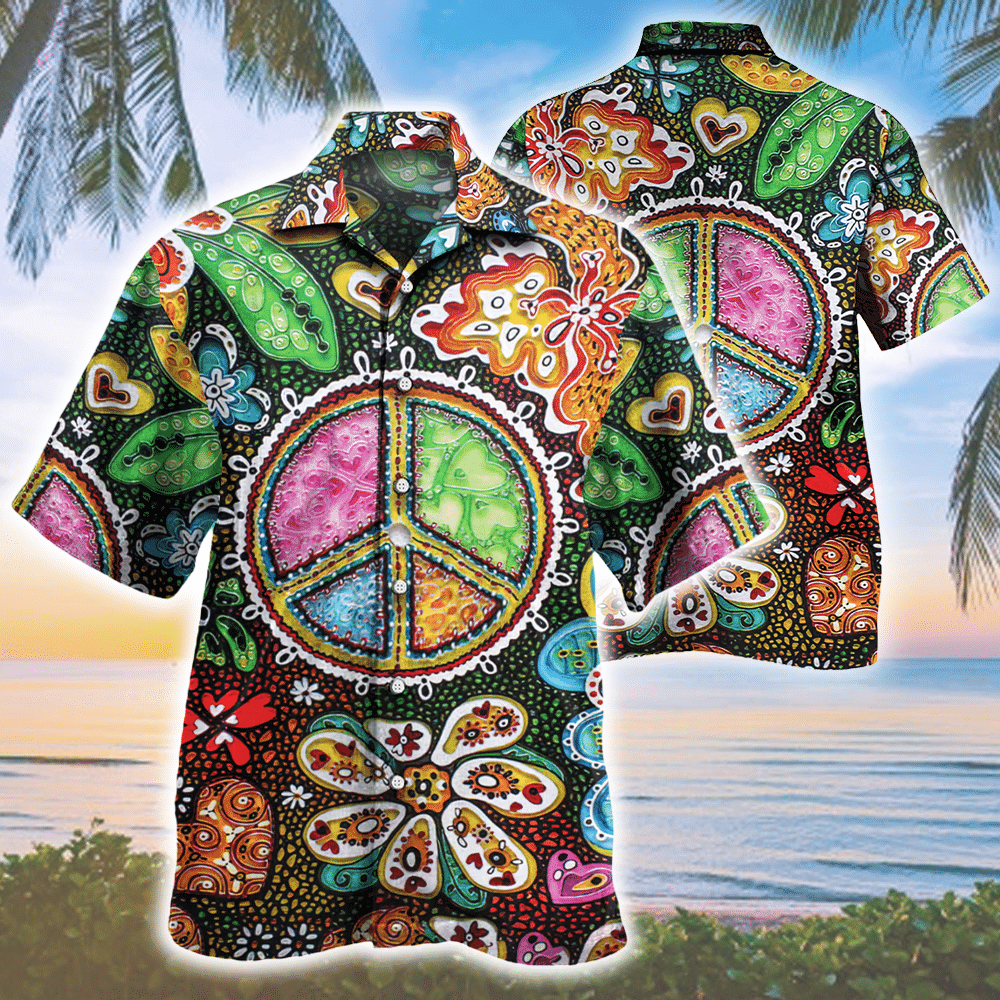 Peace Sign Stitching Hawaii Shirt For Men And Women Ha104802