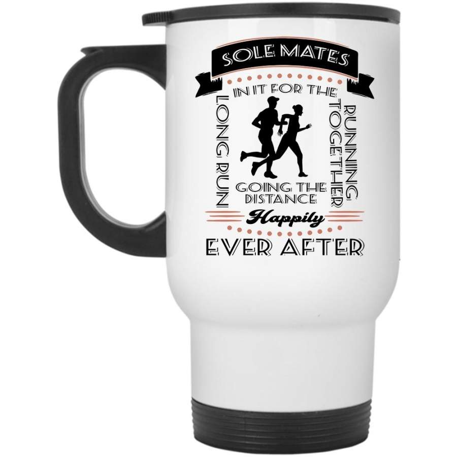 Funny Gift For Couple Travel Mug, Running Together Mug