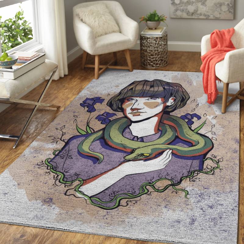 Girl with a snake – Girls With Animals Area Rug Carpet