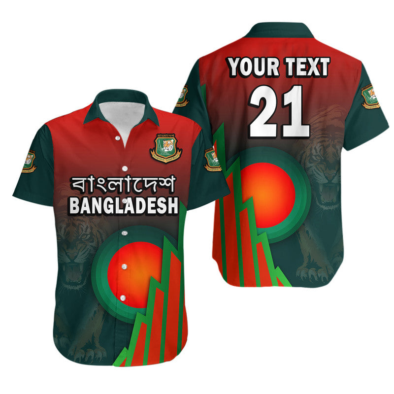 (Custom Personalised) Bangladesh Bangla Tigers Cricket Hawaiian Shirt Tigers And Bangladesh Flag Lt9