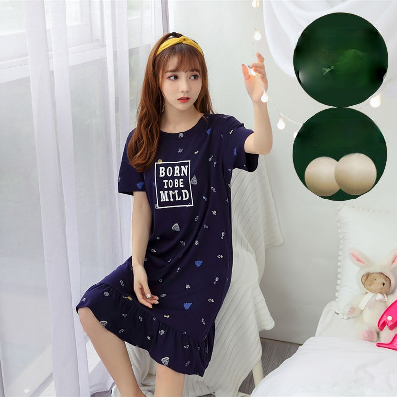 Women Short Sleeve Nightgowns Lovely Cartoon Printed Ulzzang Sweet Ruffles Loose Casual Cozy O-neck Fashion Sleepshirts M-4XL alx