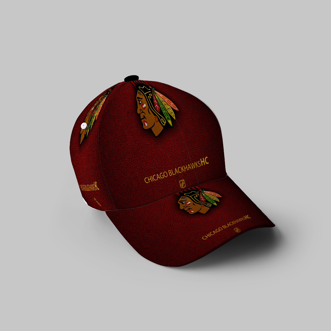 Chicago Blackhawks Emblem Texture11 3D Printing Baseball Cap Classic Hat