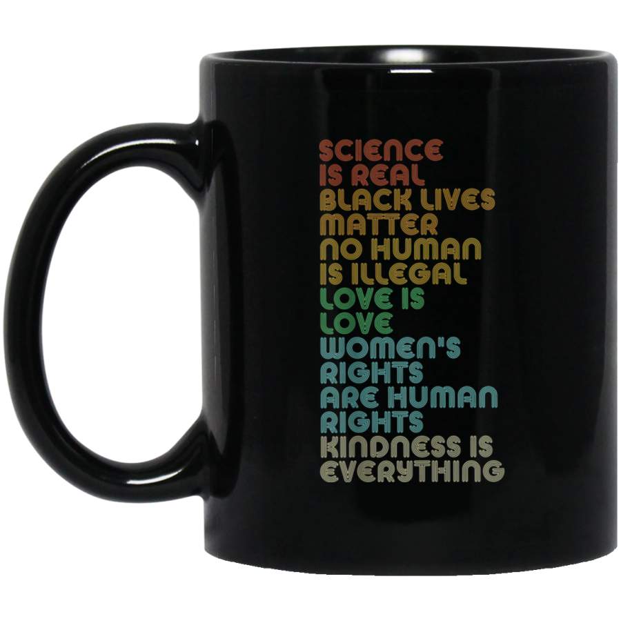 Vintage, Retro Science Is Real, Black Lives Matter Black Mugs