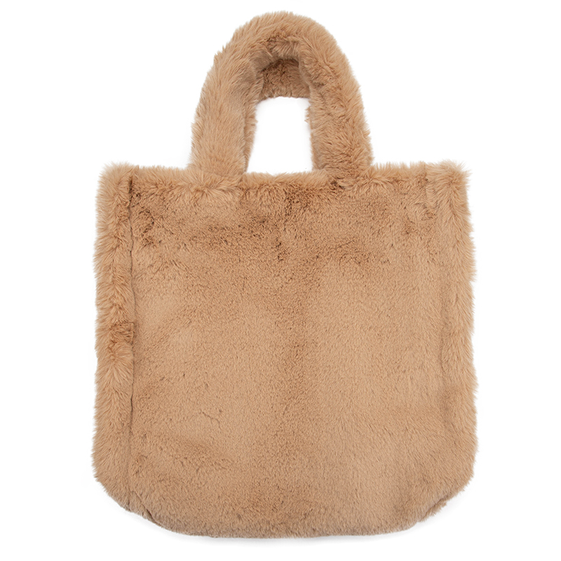 2022 oversize false fur tote bag faux rabbit fur purse furry warm soft women handbag new winter look free shipping alx