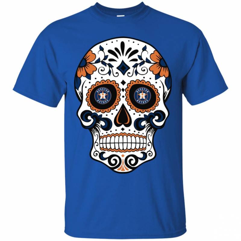 Houston Astros Sugar Skull T Shirt Long Sleeve Sweatshirt Hoodie