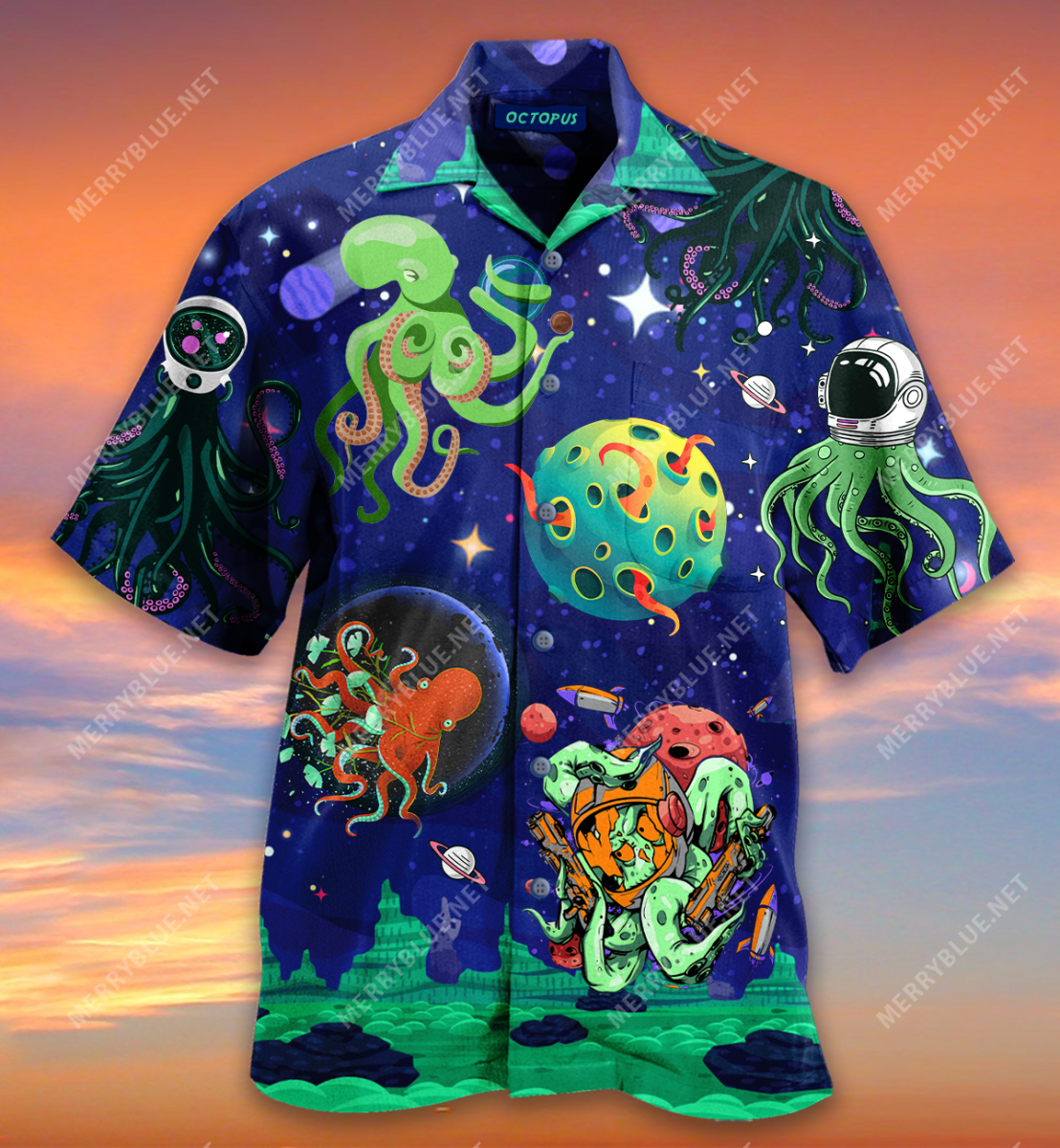 Octopus Invades Space Hawaii Shirt Ha87334