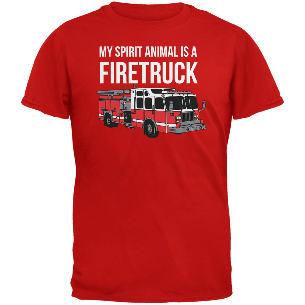 Spirit Animal Firetruck Red Adult T-Shirt